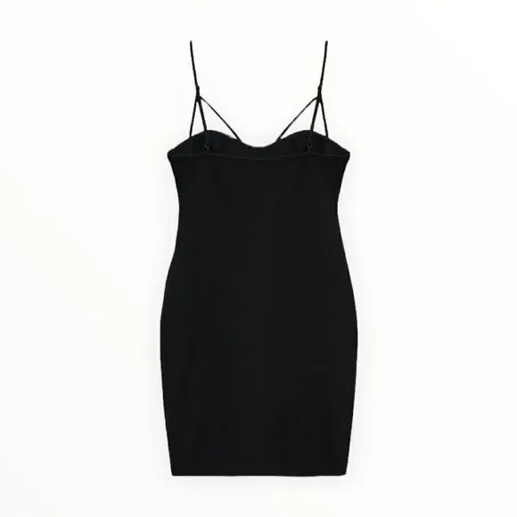 ZARA | Black | FITTED MINI DRESS - Picture 3 of 7